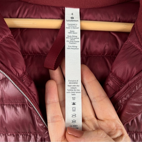 Lululemon Pack It Down Jacket *Shine 700-Fill Goose Down - Chianti | Like New! - Picture 14 of 15